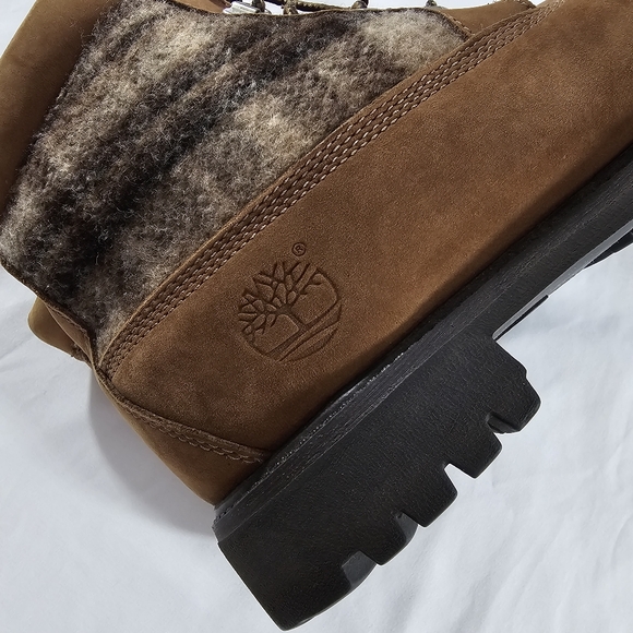 Timberland x Woolrich Leather Boots Womens 9.5 lumberjack plaid - Picture 10 of 16